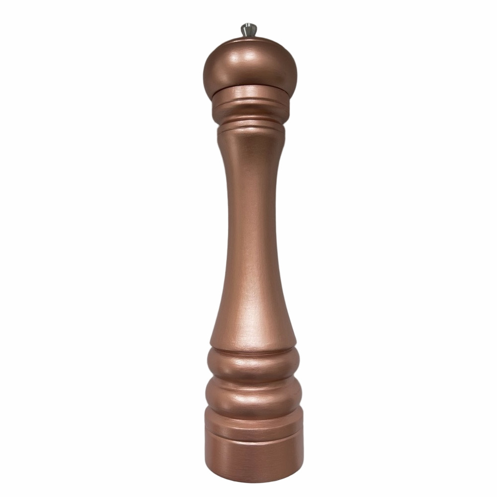 Large Upcycled Solid Wood Salt/ Pepper Grinder/Mill Rose Gold Tall Hans Painted